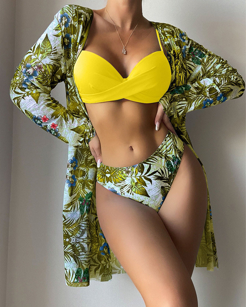 Femme Stylisches Bedrucktes Bikini- und Cover-Up-Set Heidi-Mode