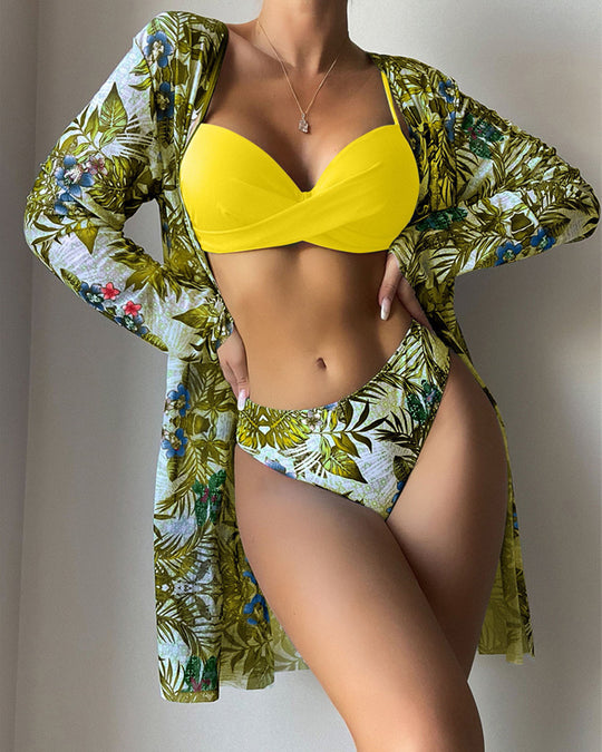 Femme Stylisches Bedrucktes Bikini- und Cover-Up-Set Heidi-Mode