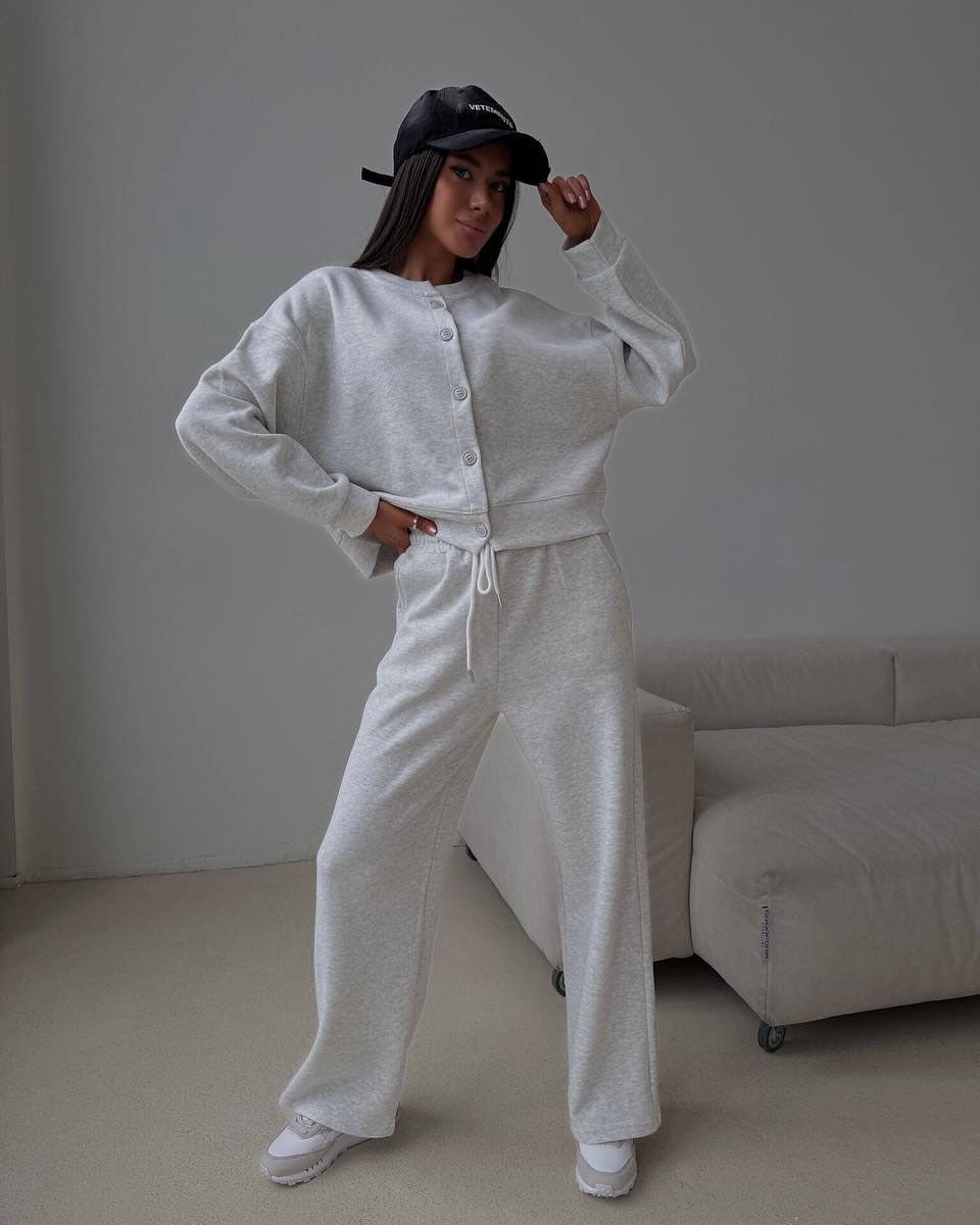 Damen lässiger Cardigan und Jogginghose Set Heidi-Mode