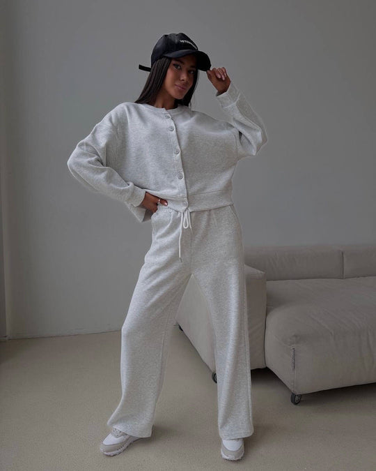 Damen lässiger Cardigan und Jogginghose Set Heidi-Mode