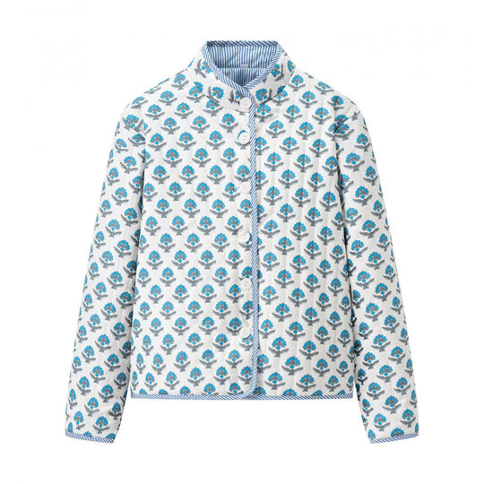 Damen Steppjacke mit floralem Muster und bequemem Schnitt Heidi-Mode