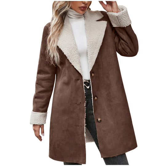 Damen kuscheliger Oversized-Mantel mit schickem Kragen Heidi-Mode