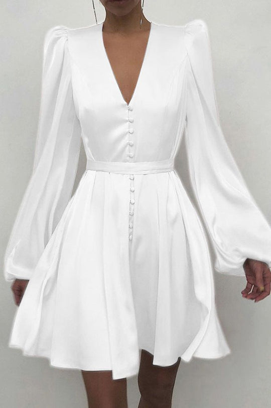 Heidi-Mode | Satin V-Ausschnitt Slim Kleid