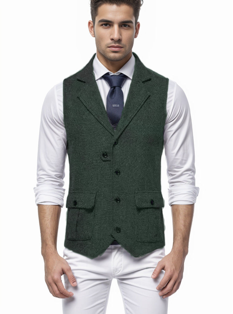 Herren elegante Weste im Hahnentrittmuster Heidi-Mode