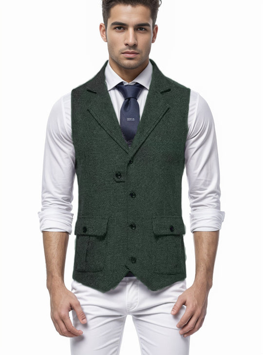 Herren elegante Weste im Hahnentrittmuster Heidi-Mode