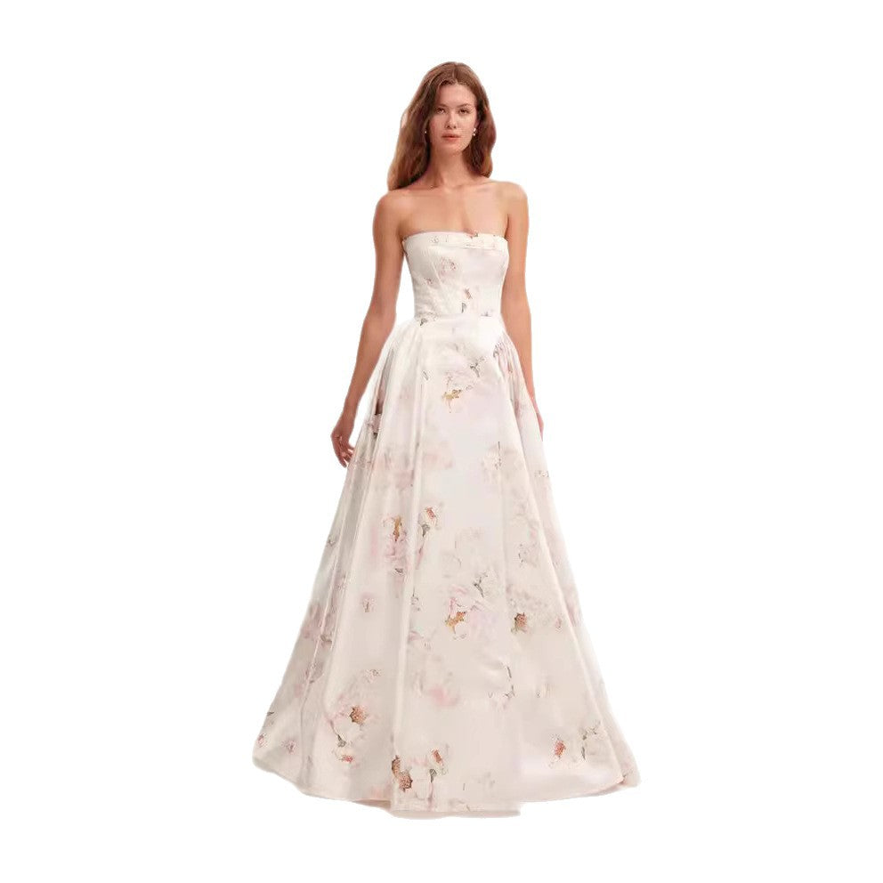 Damen Trachtenkleid mit floralem Design und Bustier-Oberteil Heidi-Mode