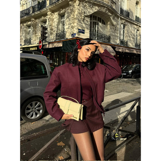 Damen stylische Bomberjacke aus hochwertigem Material Heidi-Mode