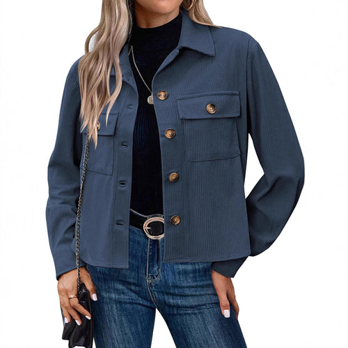 Damen Cordjacke mit praktischen Brusttaschen Heidi-Mode