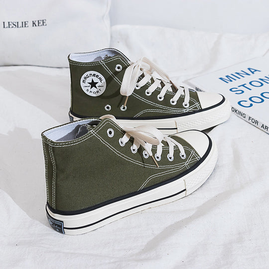 Damen Hohe Sneaker im klassischen Canvas-Stil mit verstärktem Sohlenprofil und atmungsaktiver Innenausstattung Heidi-Mode