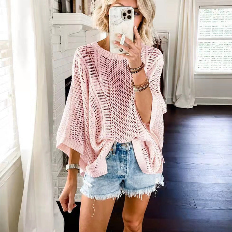 Damen lässiger Strickoversize-Pullover Heidi-Mode