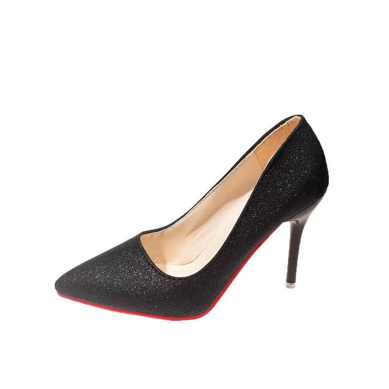 Damen Glitzernde High Heels mit elegantem spitzem Design und rutschfestem Fußbett Heidi-Mode