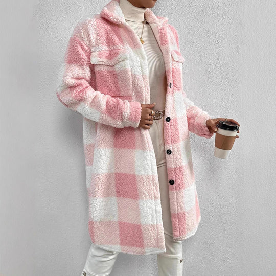 Damen Kuschelige Karojacke Heidi-Mode