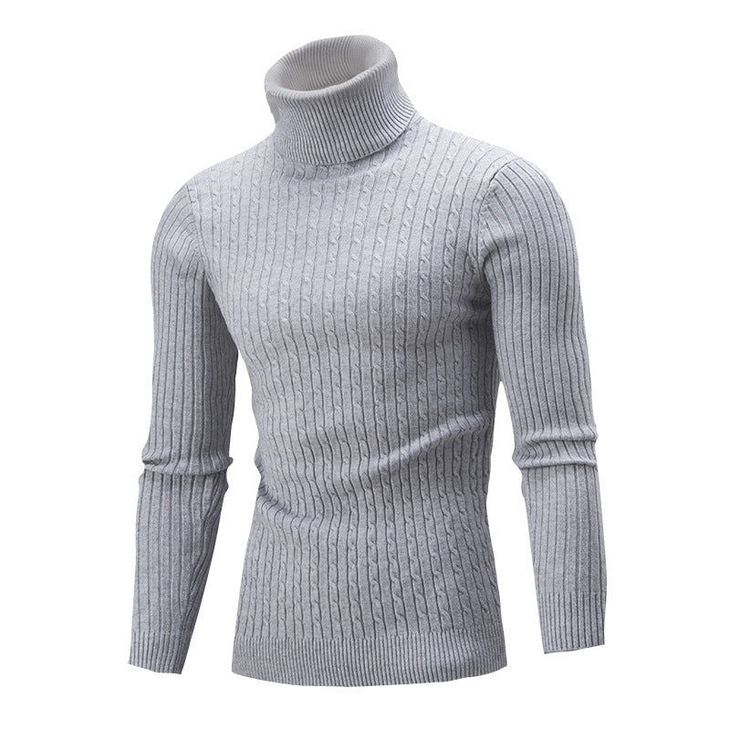 Herren rollkragen Pullover mit Zopfmuster Heidi-Mode