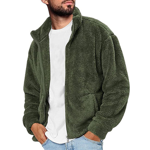 Herren Fleecejacke mit weichem Innenfutter und praktischen Taschen Heidi-Mode