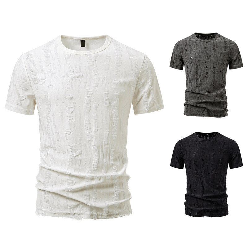 Herren T-Shirt mit strukturiertem Vintage-Design Heidi-Mode
