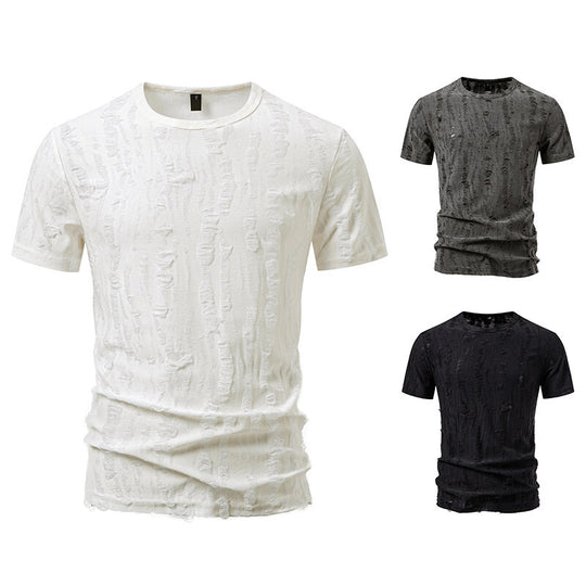 Herren T-Shirt mit strukturiertem Vintage-Design Heidi-Mode