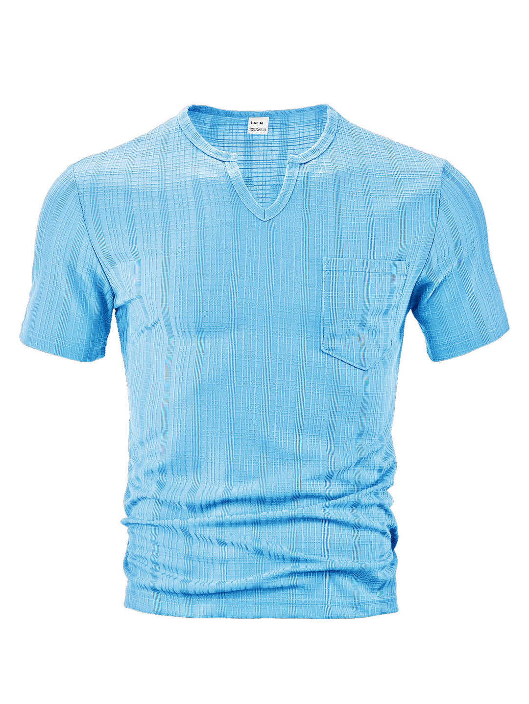 Herren Kurzarm T-Shirt mit V-Ausschnitt und Brusttasche Heidi-Mode