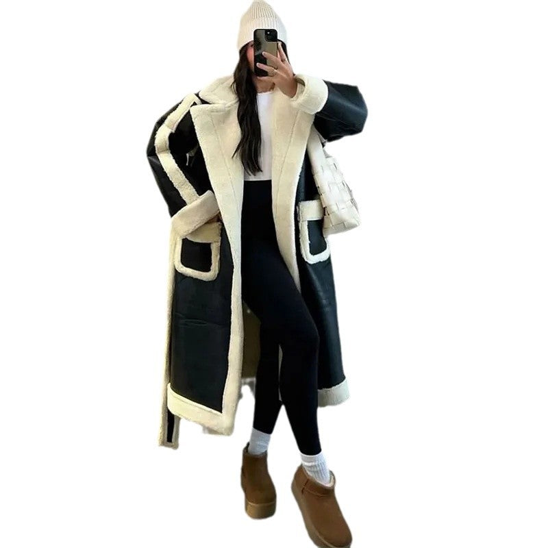 Damen Modischer Langmantel mit Kuschelfutter Heidi-Mode