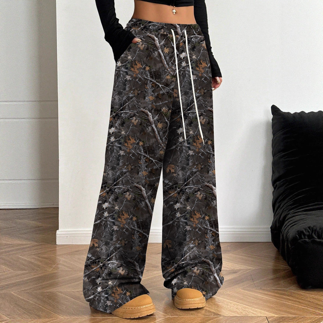 Damen Cargohosen mit hohem Bund und Allover-Muster Heidi-Mode