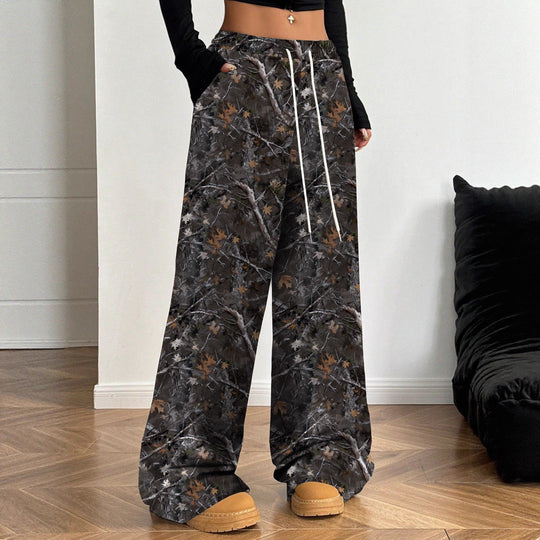 Damen Cargohosen mit hohem Bund und Allover-Muster Heidi-Mode