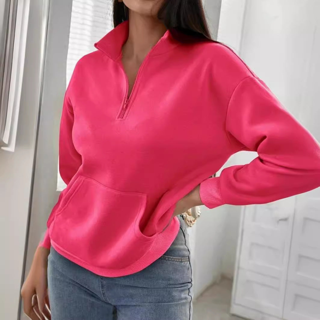 Damen bequemer Stehkragen Pullover Heidi-Mode
