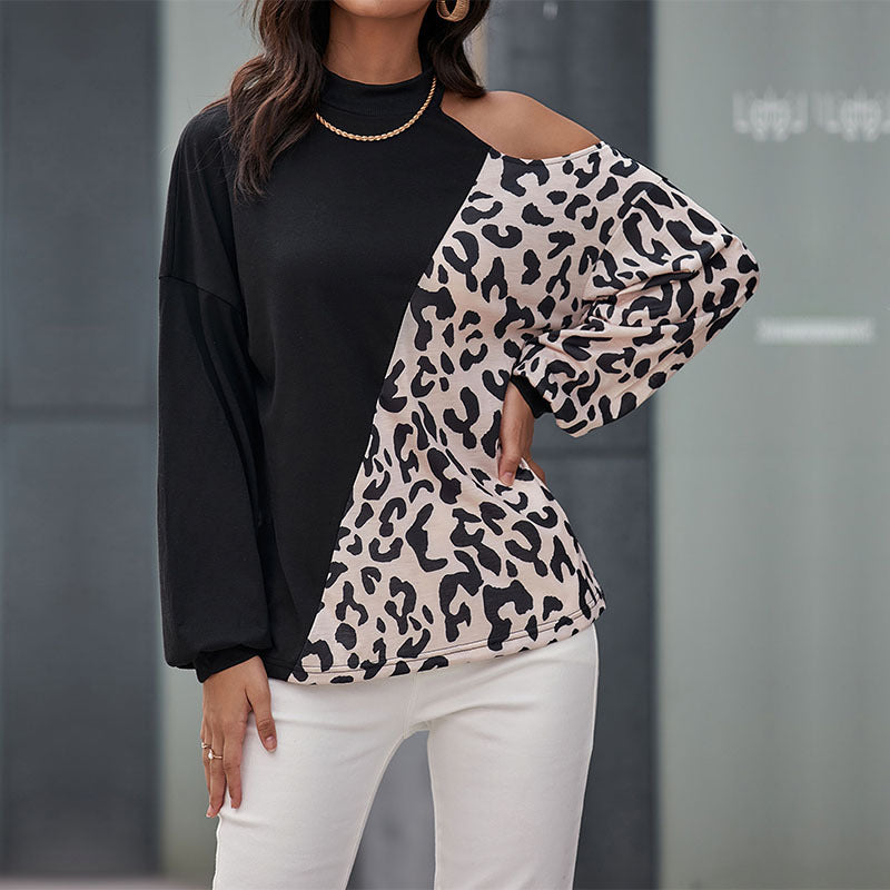 Damen Designer Oberteil mit asiatischem Stehkragen und elegantem Animal-Print Heidi-Mode