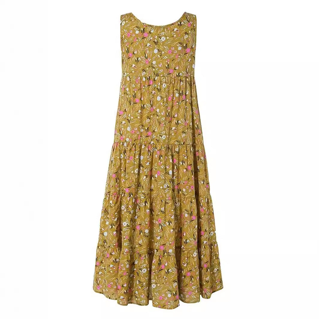 Damen Langes Freizeitkleid mit floralem Design Heidi-Mode