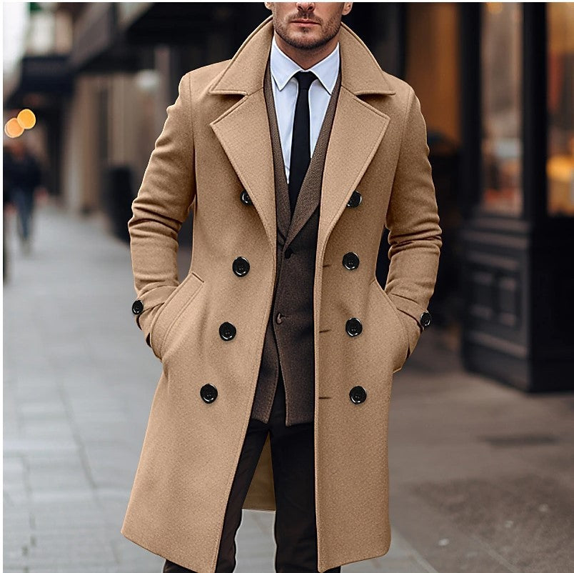Herren doppelreiher Mantel aus hochwertigem Material Heidi-Mode