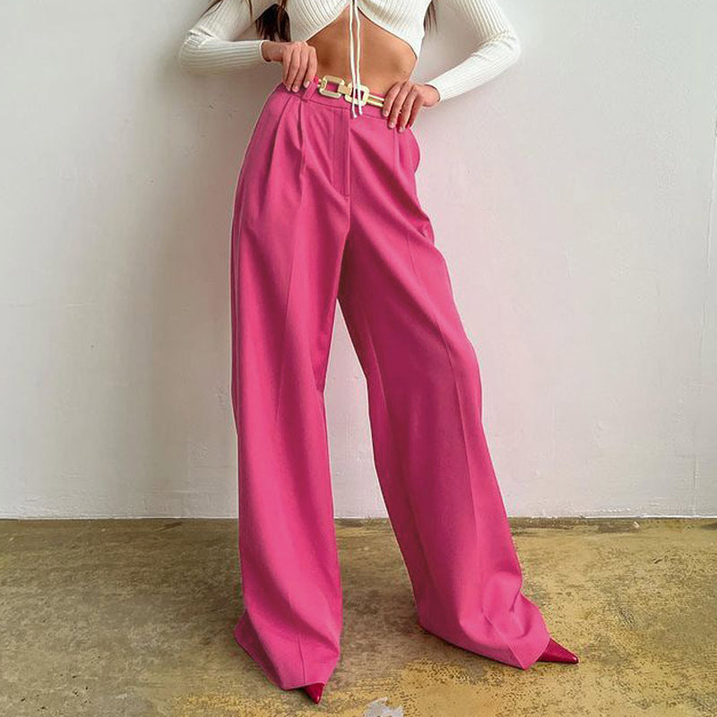 Damen Weite Palazzo-Hose mit eleganter Taillierung und modischem Schnitt Heidi-Mode