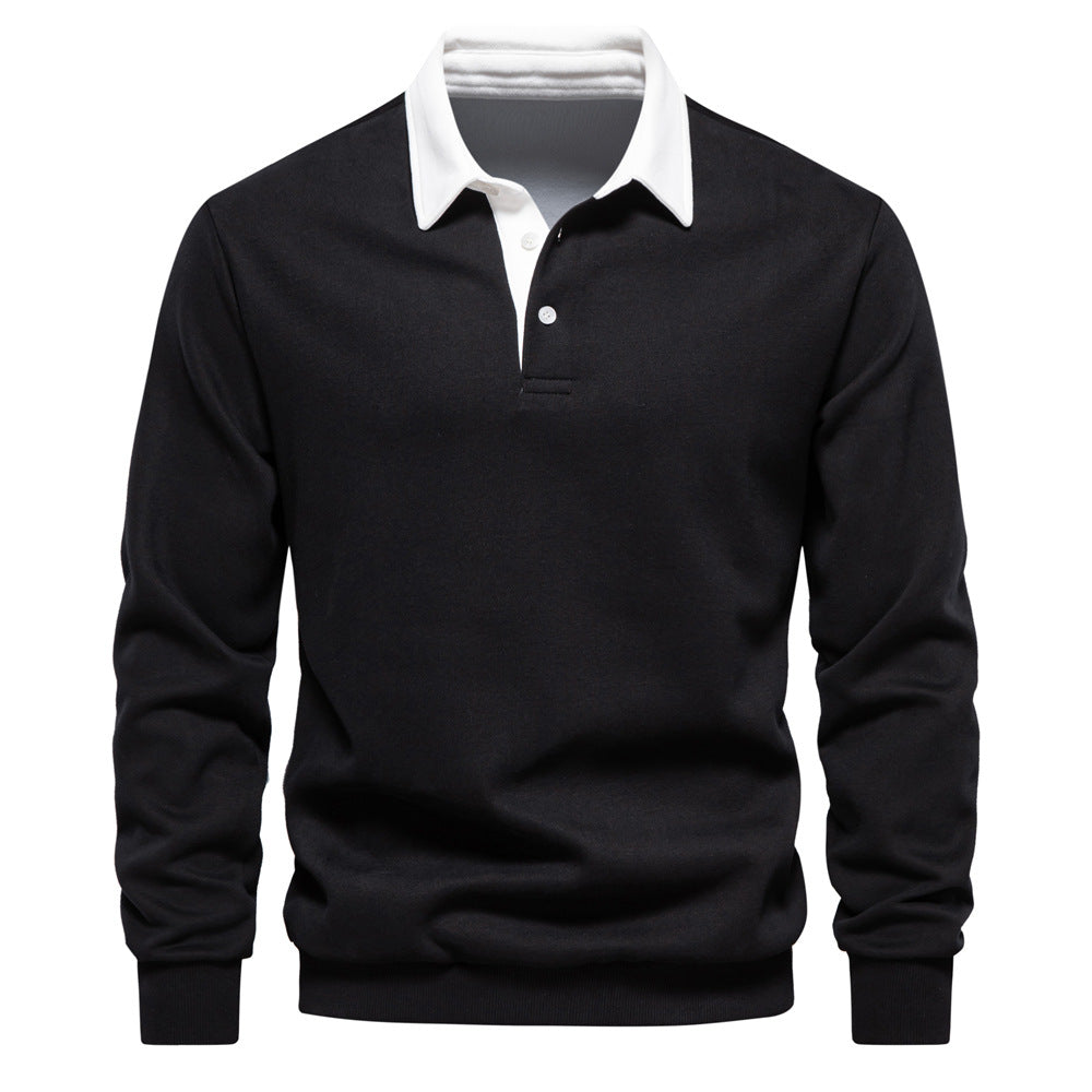 Herren Langarm Poloshirt mit elegantem Kragen und weichem Baumwollmix Heidi-Mode
