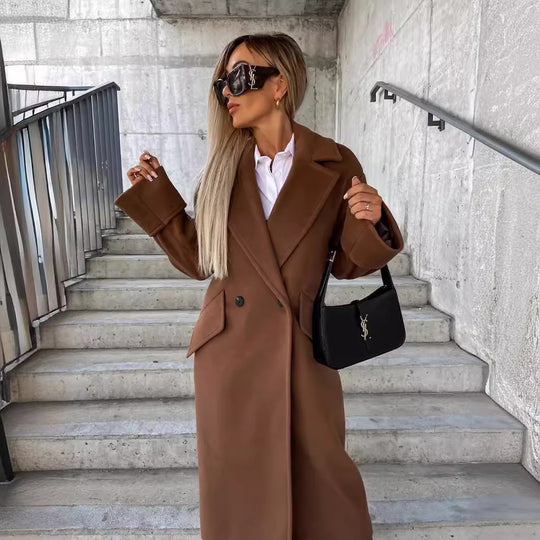 Damen Eleganter Oversized-Wollmantel Heidi-Mode