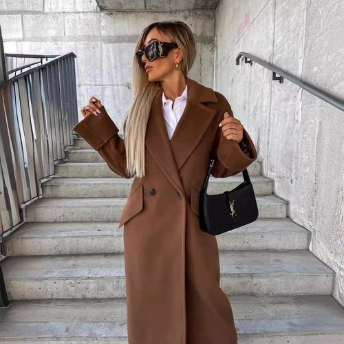 Damen Eleganter Oversized-Wollmantel Heidi-Mode