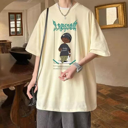 Damen oversized T-Shirt mit grafischem Print und lässigem Schnitt Heidi-Mode