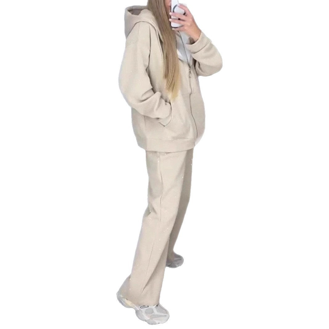 Damen Sportliches Sweat-Outfit mit Kapuze und weiter Passform Heidi-Mode