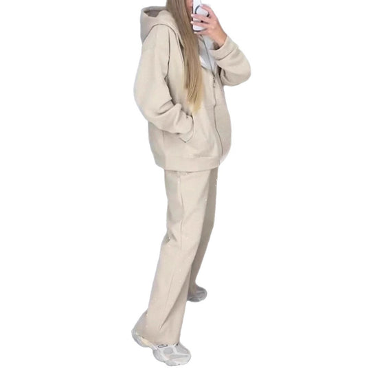 Damen Sportliches Sweat-Outfit mit Kapuze und weiter Passform Heidi-Mode