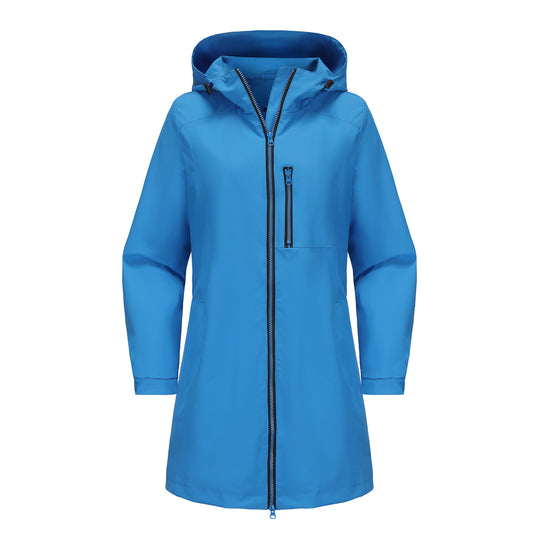 Damen modische Regenjacke mit Kapuze und praktischen Taschen Heidi-Mode