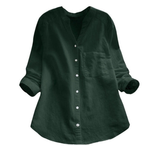 Damen Bluse mit eleganter Knopfleiste und moderner Passform Heidi-Mode