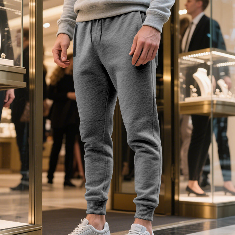 Herren Freizeit Jogginghose mit seitlichem Kontrast und elastischem Bund Heidi-Mode
