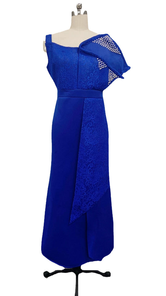 Damen Abendkleid mit eleganter Off-Shoulder-Design und kunstvollen Spitzenapplikationen Heidi-Mode