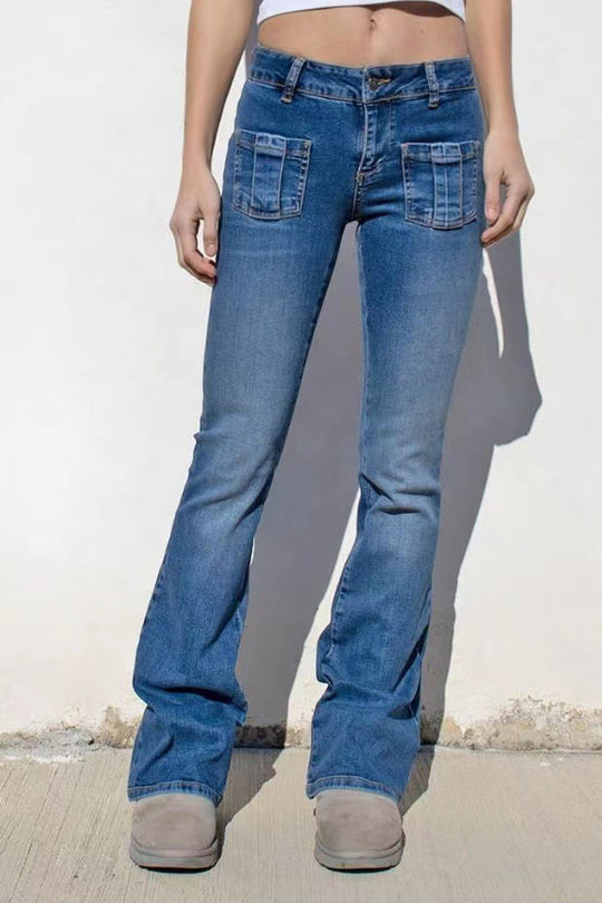Damen Bootcut Jeans mit praktischen Taschen Heidi-Mode