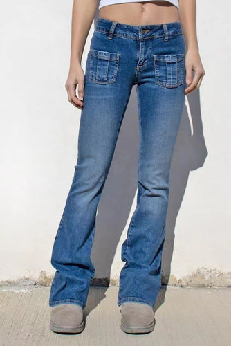 Damen Bootcut Jeans mit praktischen Taschen Heidi-Mode