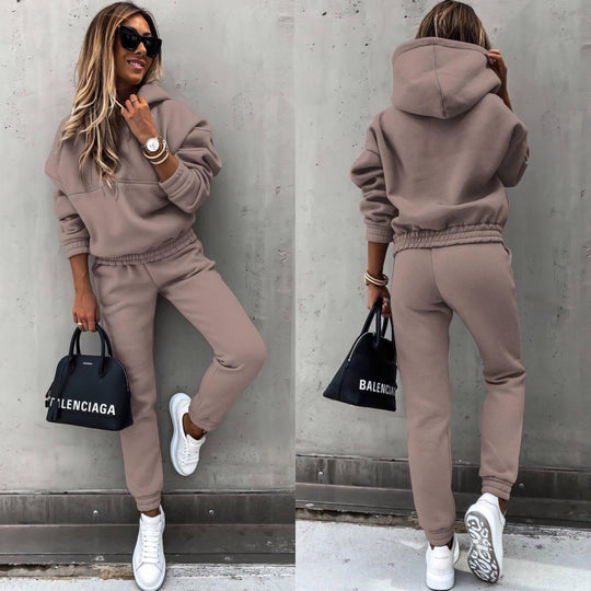 Damen Lässiges Sweatpants-Set mit Oversized-Pullover Heidi-Mode