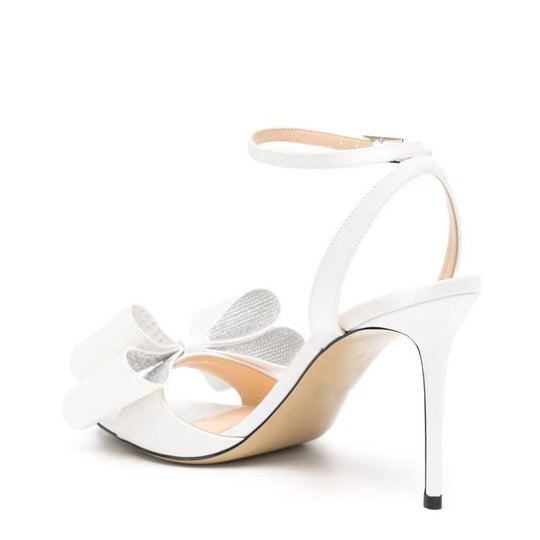 Femme Elegante Offene-Toe Absatzsandalen mit Dekorativem Bogen Heidi-Mode