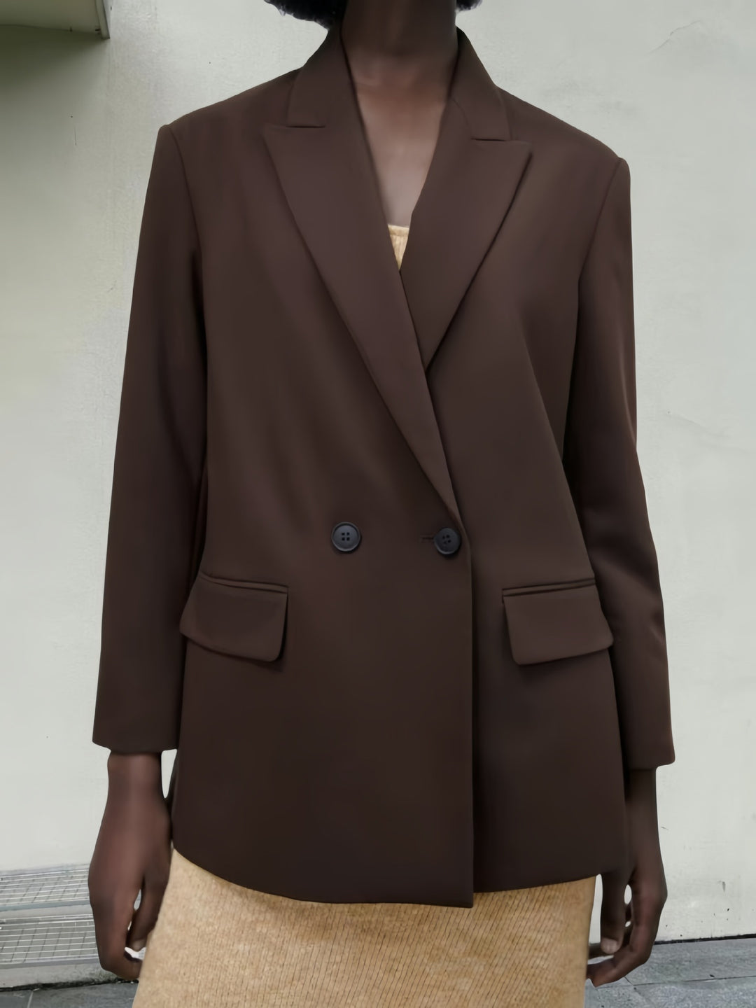 Damen Eleganter Blazer mit doppelt geknöpften Lappen Heidi-Mode