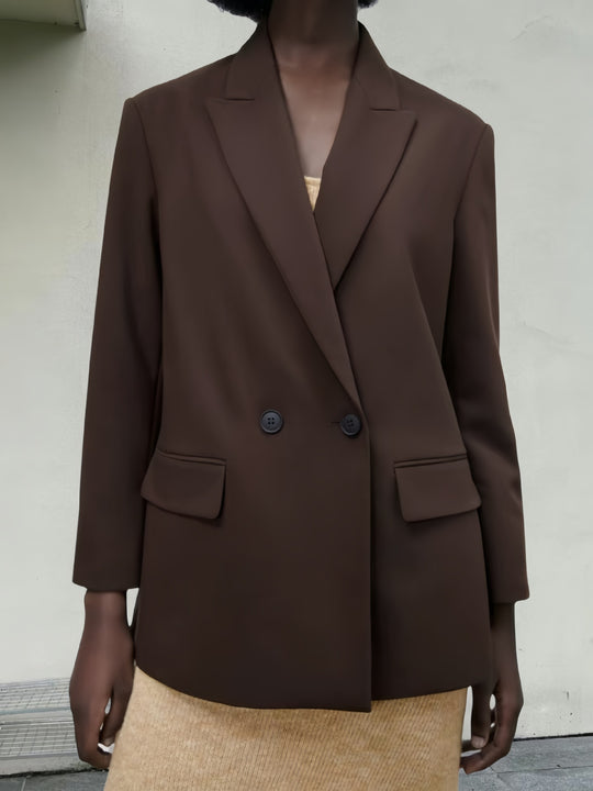 Damen Eleganter Blazer mit doppelt geknöpften Lappen Heidi-Mode