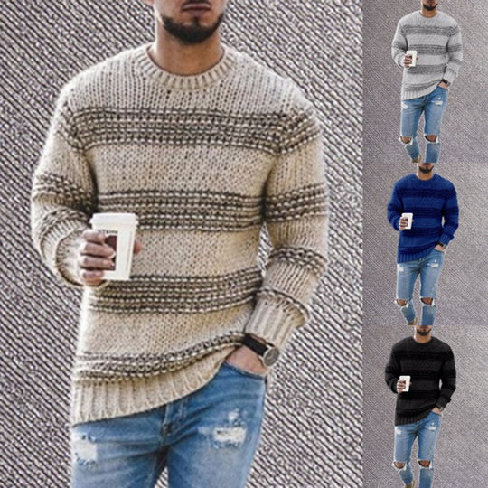 Herren Strickpullover mit strukturiertem Muster und modernem Schnitt Heidi-Mode