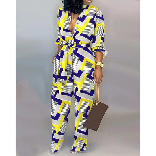 Damen Denim Jumpsuit mit modischem Patchwork-Design und praktischen Taschen Heidi-Mode