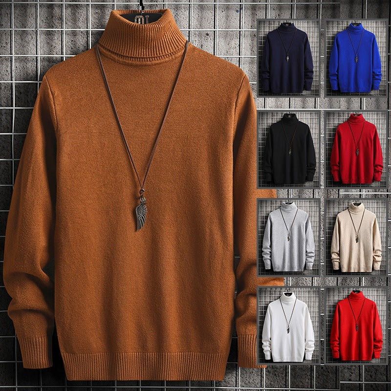 Herren stylischer Rollkragenpullover aus weichem Strickmaterial mit modernen Akzenten Heidi-Mode