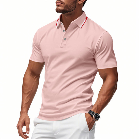 Herren Polo-Shirt mit modernem Kragen und atmungsaktiver Struktur Heidi-Mode
