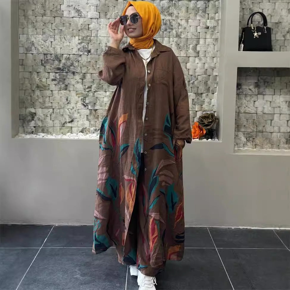 Damen Lange Bluse mit floralem Design Heidi-Mode